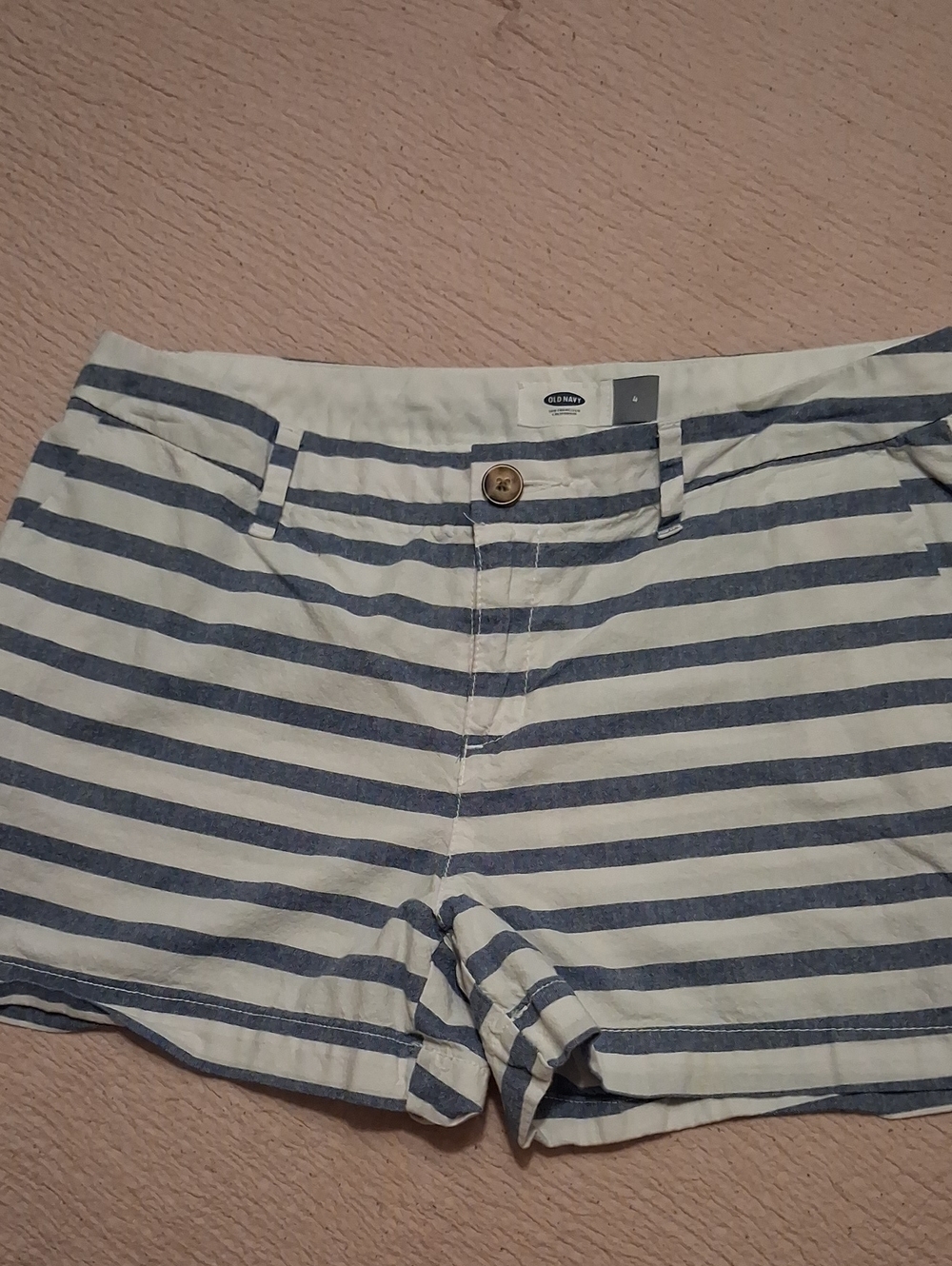 Old Navy Blue and White Striped Shorts